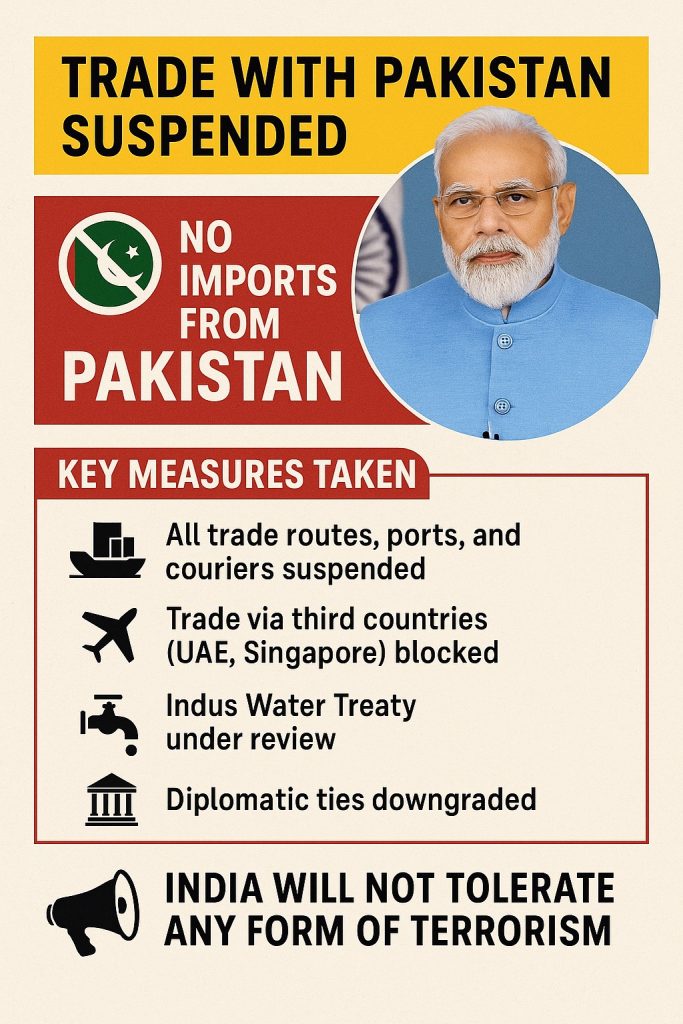 India Suspends Trade with Pakistan