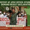 Students protest at JPSC Ranchi office against JPSC Result Delay as symbols of fear and unrest.