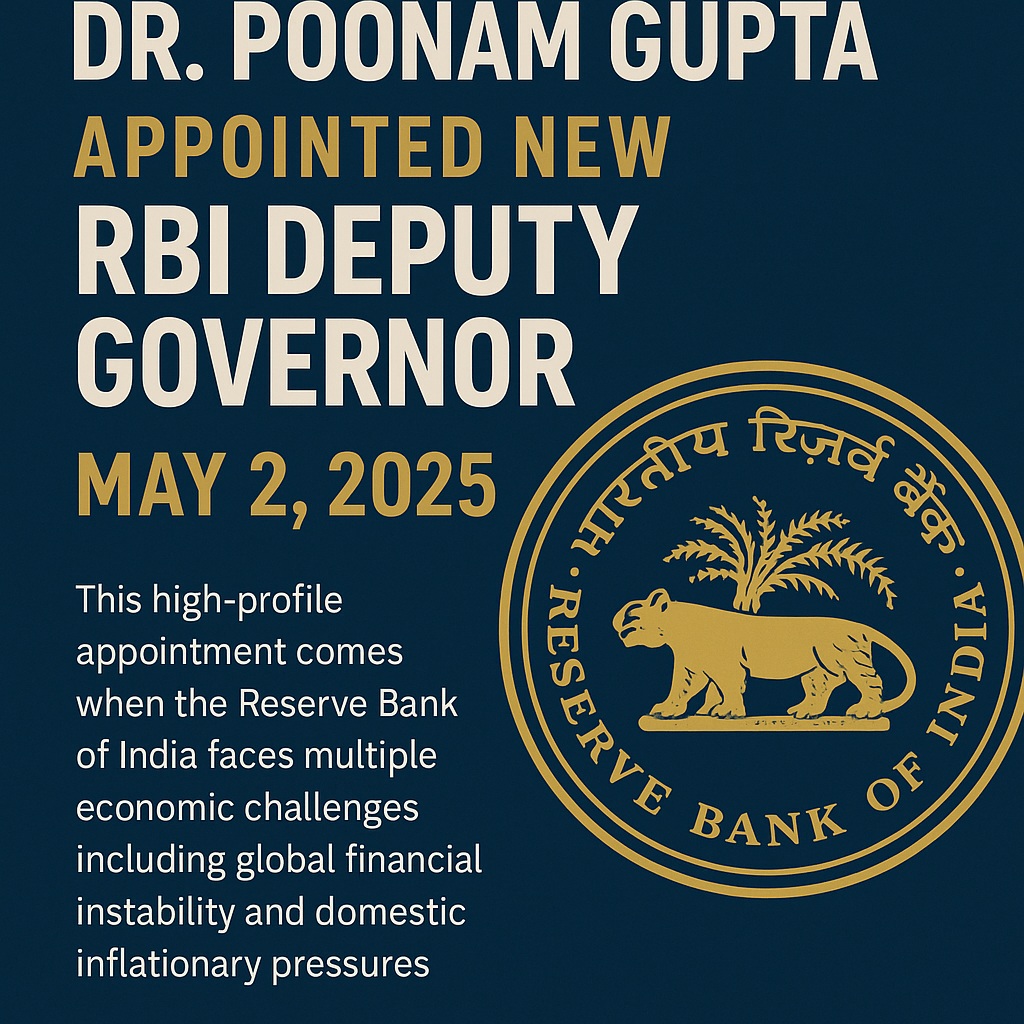 Poonam Gupta takes over as RBI Deputy Governor