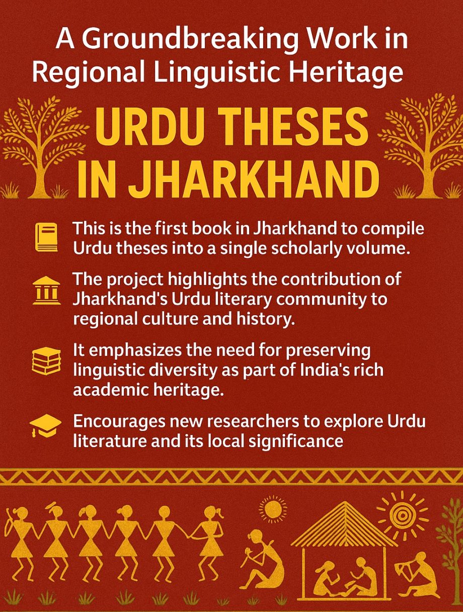 Urdu Thesis Book in Jharkhand – a landmark book promoting regional linguistic heritage and Urdu scholarship.