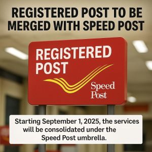 Registered Post to be merged with Speed Post from September 1, 2025 – Department of Posts announcement.