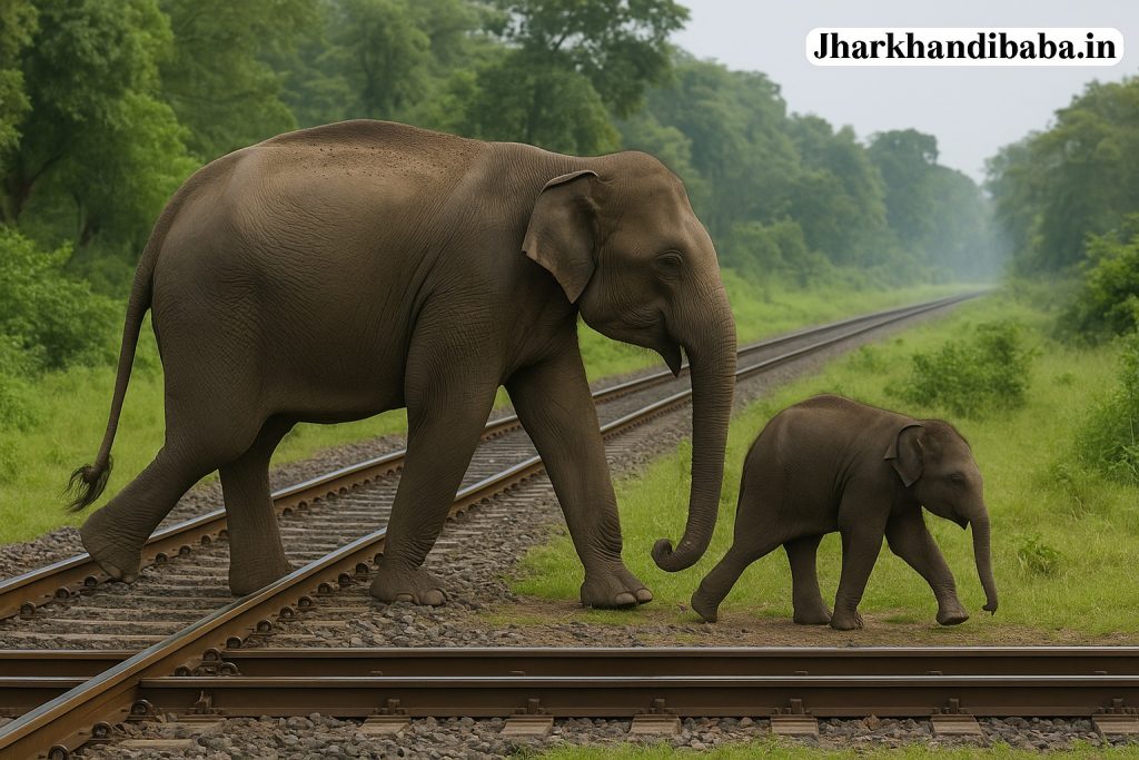 🐘Elephant Birth on Railway Tracks in Jharkhand 🐘