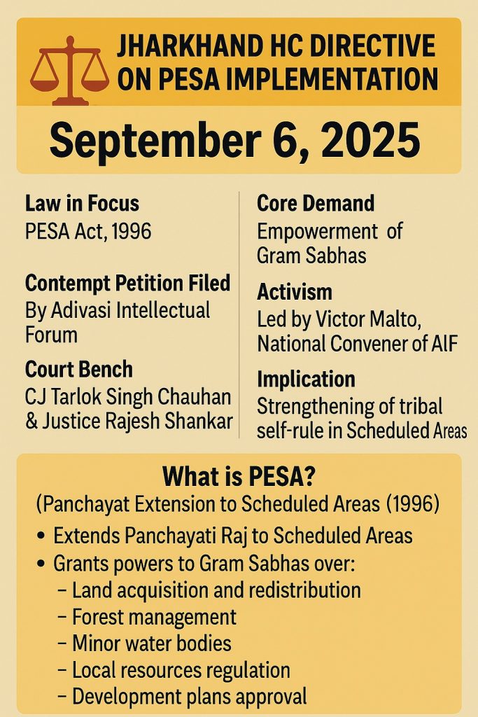 HC Orders PESA Implementation in Jharkhand by Sept 6