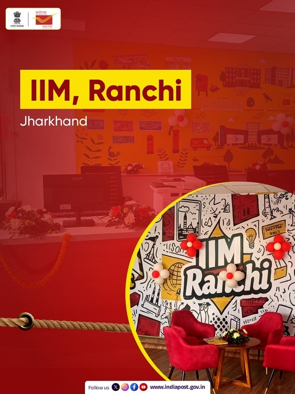 Gen Z Post Office in Jharkhand - Modern, Digital-First Postal Service Hub with Wi-Fi and Café-Style Seating