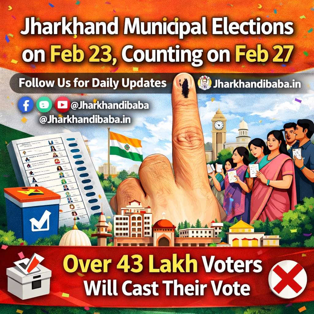 Jharkhand Municipal Elections 2026: Complete guide with voting dates on February 23 and vote counting on February 27, covering 48 urban local bodies with over 43 lakh voters eligible to cast their votes