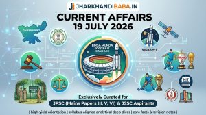 Jharkhand Current Affairs 19 July 2026 Infographic Study Notes
