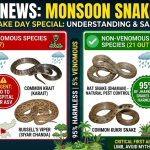 Infographic showing venomous vs non-venomous snakes in Jharkhand by jharkhandibaba.in