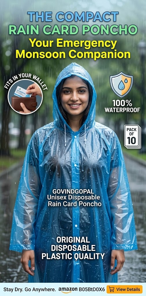 GOVINDGOPAL Rain Card Poncho