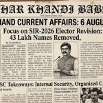 Featured graphic for Daily Jharkhand Current Affairs 6 August 2026 covering SIR-2026 voter list revision and state updates.