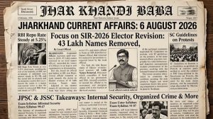 Featured graphic for Daily Jharkhand Current Affairs 6 August 2026 covering SIR-2026 voter list revision and state updates.