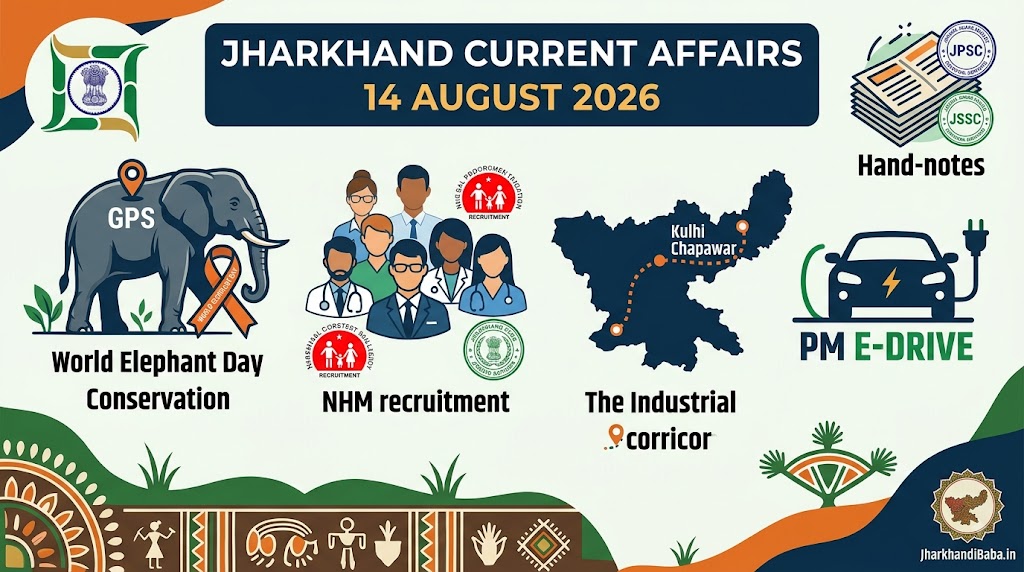 Jharkhand Current Affairs 14 August 2026 Focus Keyword Infographic