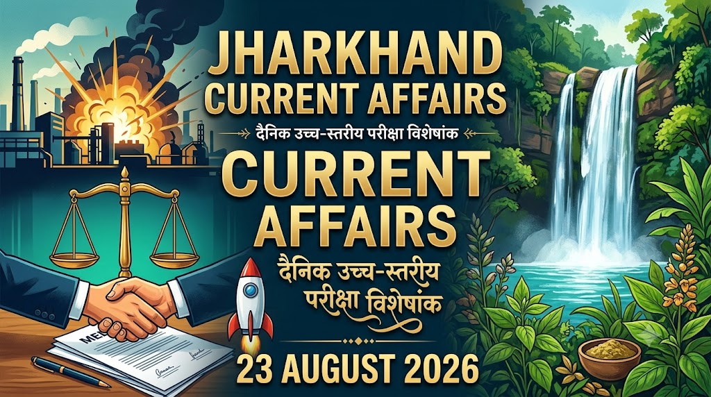 Jharkhand Current Affairs 23 August 2026 daily news analysis infographic for JPSC and JSSC examinations