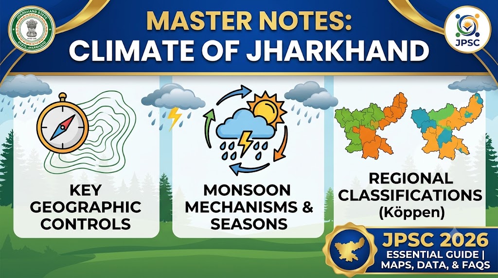 Master Notes on Climate of Jharkhand with Maps and Data for JPSC Exam 2026