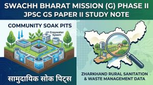 Swachh Bharat Mission G Phase II Jharkhand rural sanitation and community soak pits study note for JPSC GS Paper II