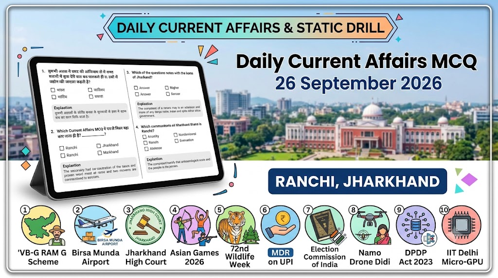 Daily Current Affairs MCQ 26 September 2026