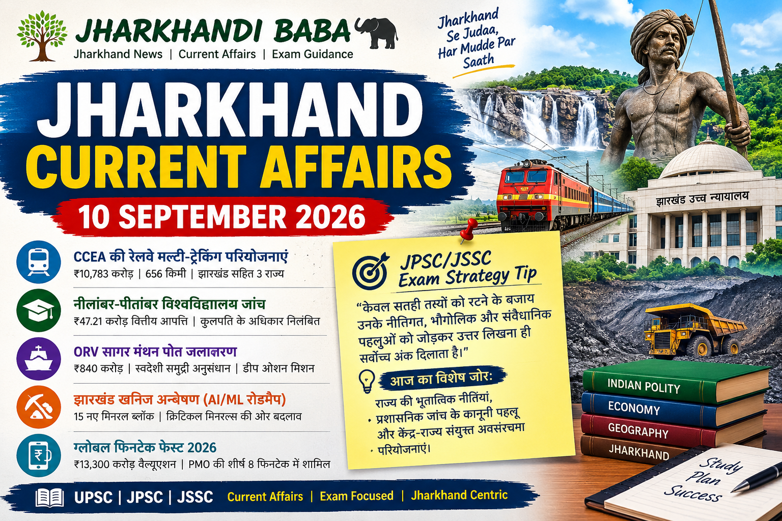 Jharkhand Current Affairs 10 September 2026