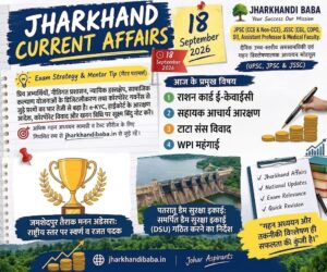 Jharkhand Current Affairs 18 September 2026