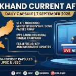 Jharkhand Current Affairs 7 September 2026
