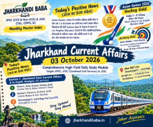 Jharkhand Current Affairs 03 October 2026